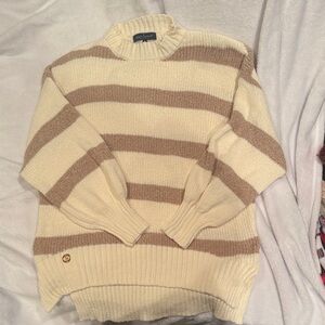 Simply Southern Cream and Tan Sweater